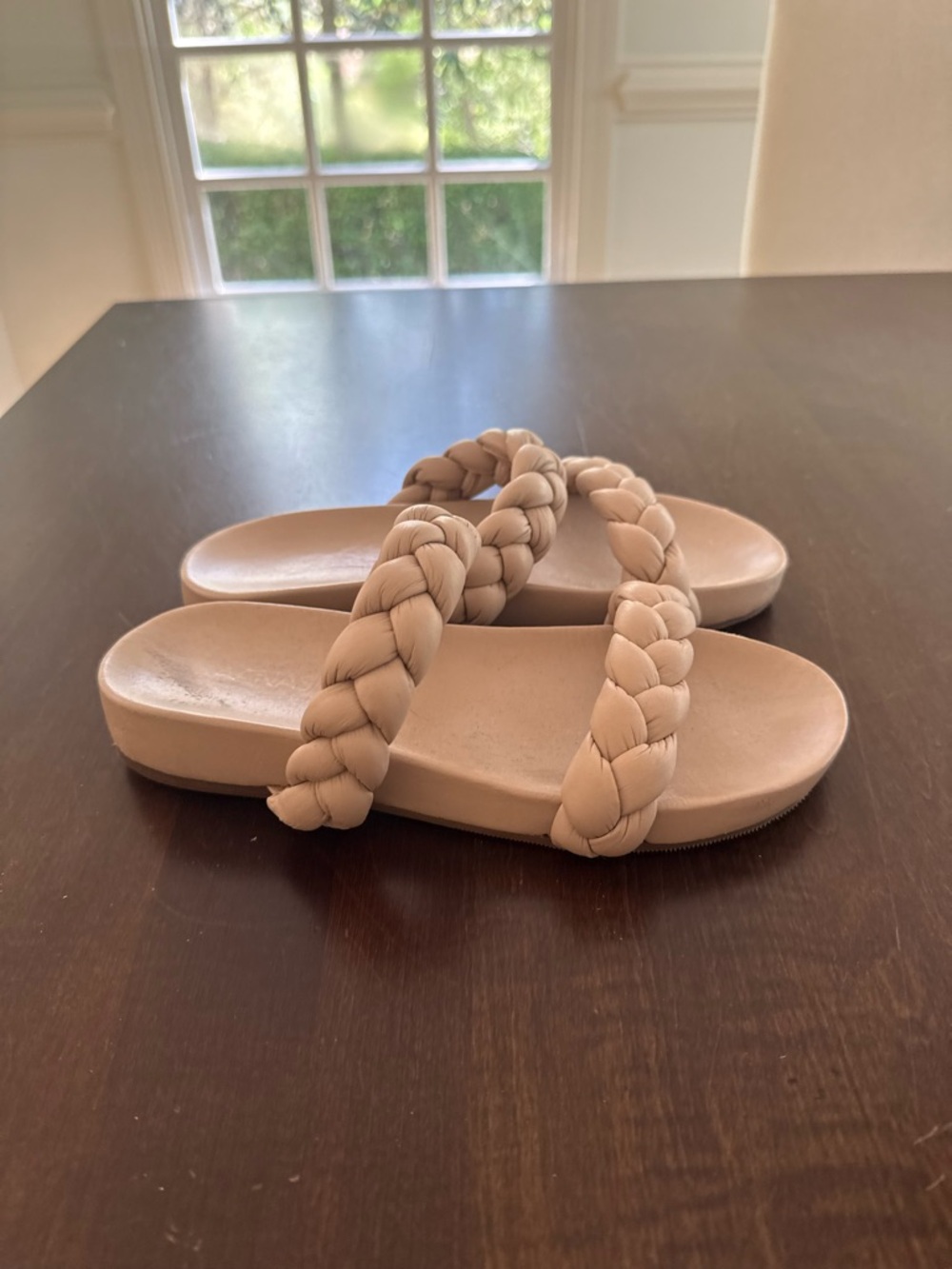 Kaanas Braided Double-Strap Slide Sandal - Nude Pink size 8 - Picture 3 of 3